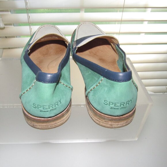 Sperry Top-Sider Women’s Leather Colorblock Penny Loafers Size 12 | Preppy Chic - Picture 6 of 8
